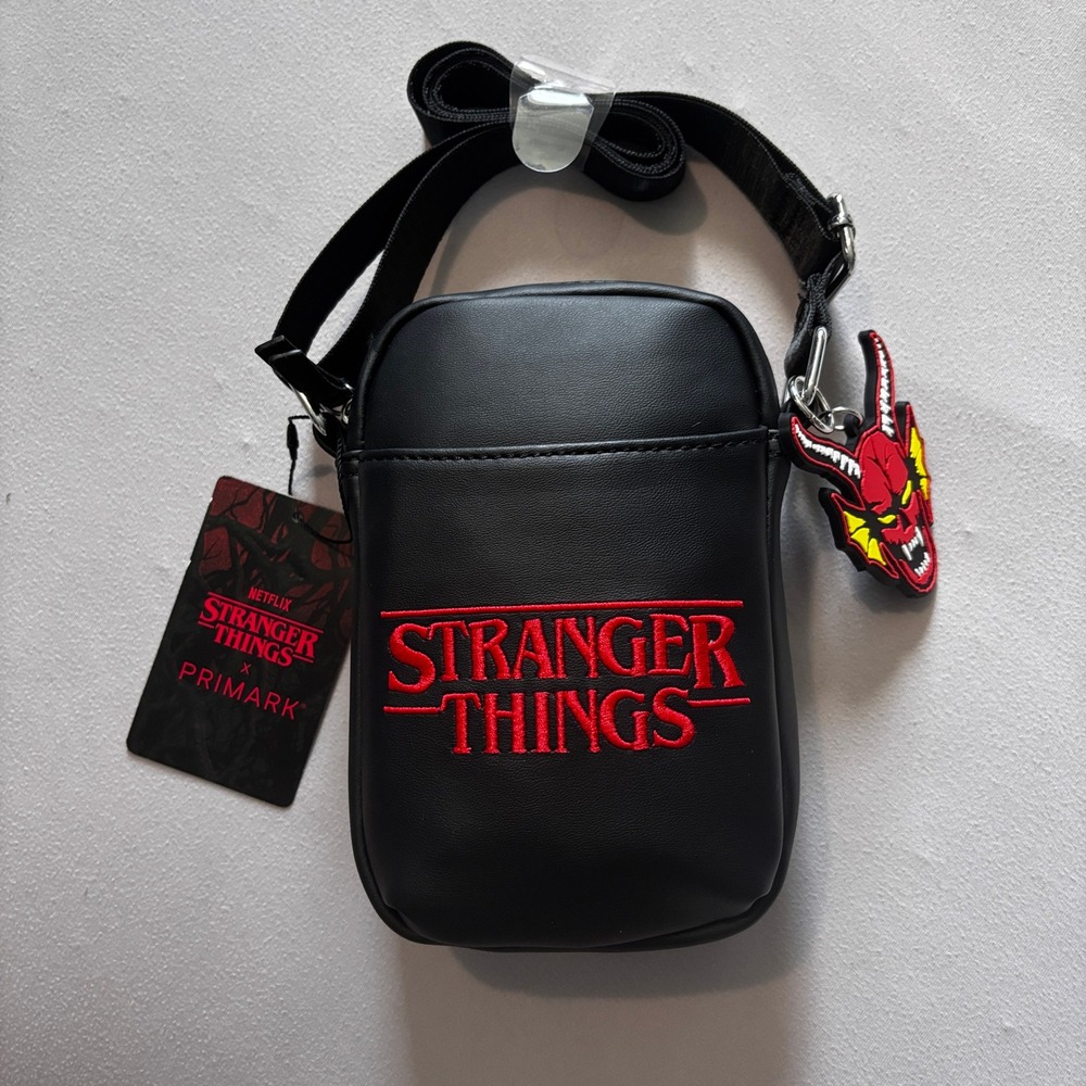Stranger Things x Primark Black Faux Leather Crossbody Bag with Demogorgon Charm